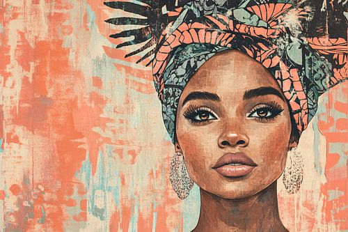 Kleurrijk portret van vrouw