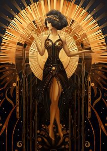 Art déco femme élégante dansant