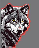 Wolf Wonder: Pop Art Grey Wolf