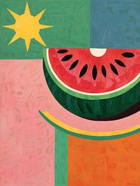 Eating watermelon in the sun