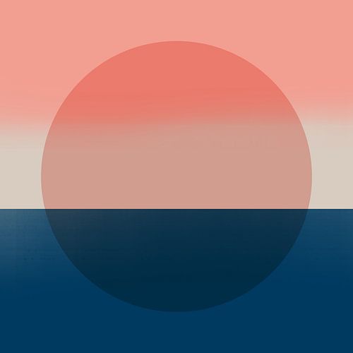 Neon art. Colorful minimalist geometric abstract in blue, pink, terra by Dina Dankers