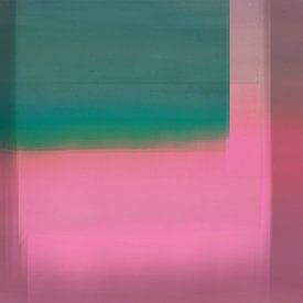 Leuchtende Farbblöcke. Moderne abstrakte Kunst in Neonfarben. grün, rosa, lila von Dina Dankers