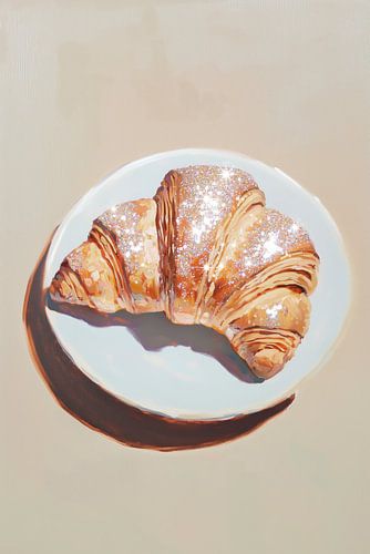 Sparkling Croissant on a Plate