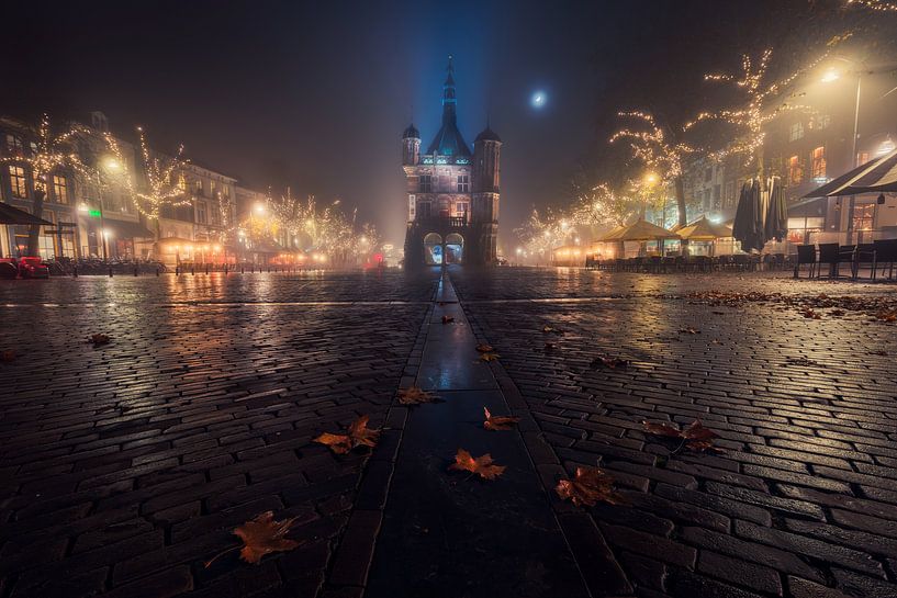 Deventer Brink in the fog by Edwin Mooijaart