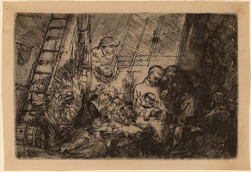 Rembrandt van Rijn  De besnijdenis in de stal van Rembrandt van Rijn