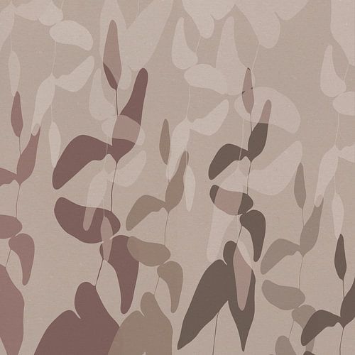 Botanische kunst in neutrale aardetinten nr. 8