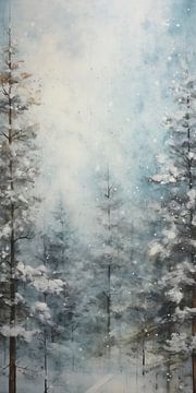 Snow-covered pine forest by Whale & Sons