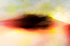 Japon Montagne Peinture de paysage le matin sur Mad Dog Art