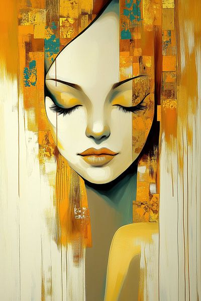 Modern abstract portret van Bert Nijholt