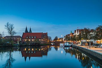 Mooi Lübeck bij nacht