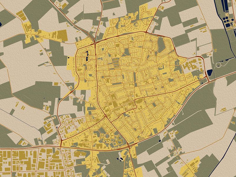 Map of Bladel in the style of Gustav Klimt by Maporia