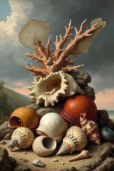 Nature morte aux coquillages - Style Empire par Kleurenrijk