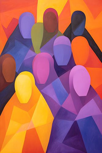 Abstracte kunst - groep mensen
