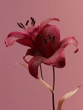 Getrocknete Blumen auf natürlichem, klarem Hintergrund Rosa von Esmeé Kiewiet