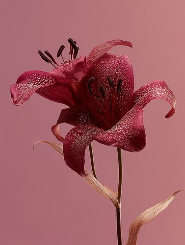 Fleurs séchées sur fond naturel clair Rose
