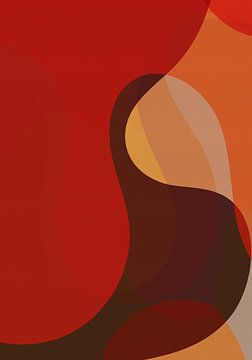 Klei rood, bruin en oranje organische vormen van Dina Dankers