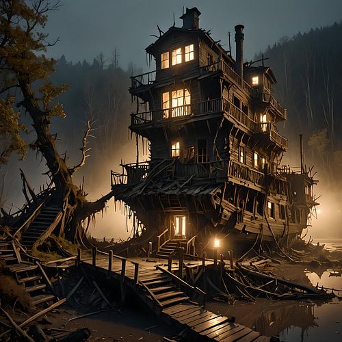 fantastic boat in the jungle