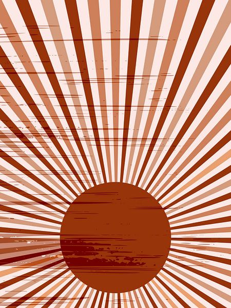 Art rétro minimal en terre cuite. Lever de soleil. par Dina Dankers
