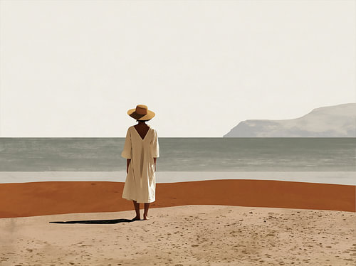 Kalmte aan zee, digitale collage