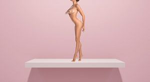 Peinture d'une femme nue : Charmant sur une étagère sur Surreal Media