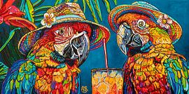 Cheerful Parrots: Cocktail Vibes by Happy Paintings / Renata Rolefes Art