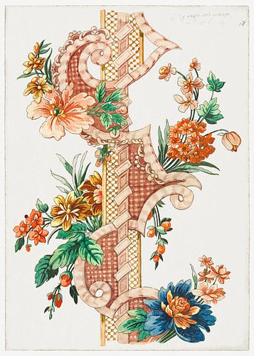 Verticale Decoratieve Bloemenband, Giacomo Cavenezia