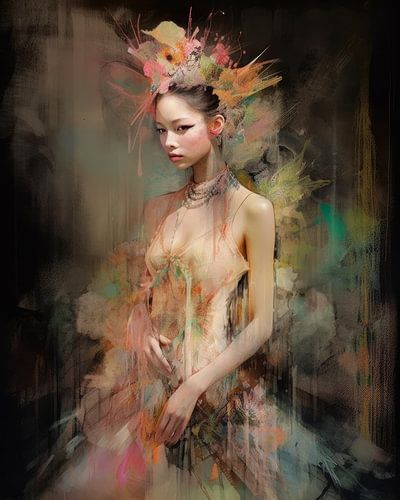 Kleurrijk en modern portret