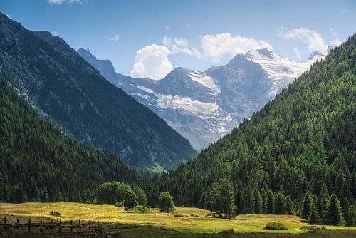 Gran Paradiso massief in Valnontey. Valle d'Aosta, Italië