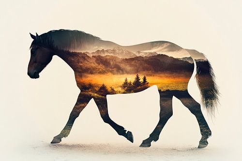 Paard met landschap
