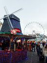 Christmas Market Copenhagen with Windmill and Ferris Wheel by Dorothy Berry-Lound thumbnail