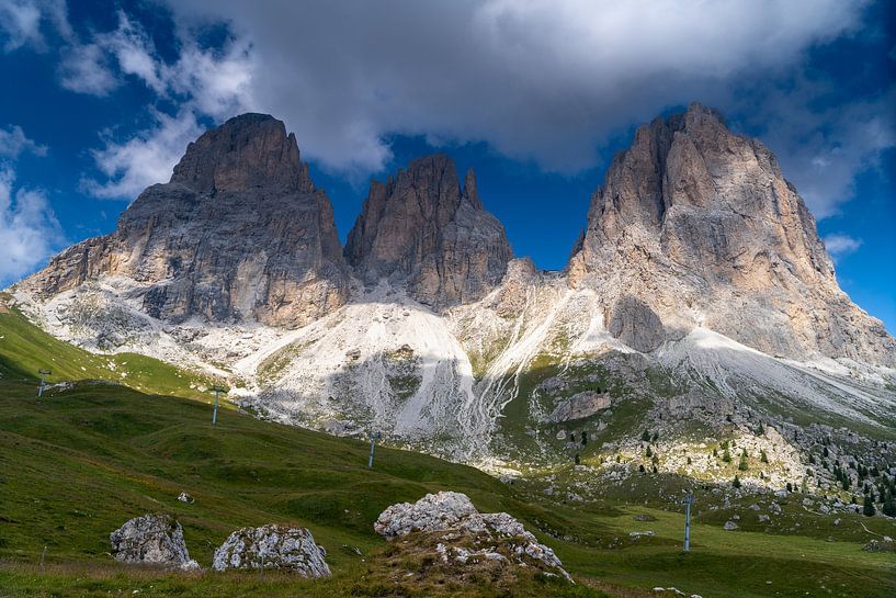 Sasso Lungo, Langkofel, bertop in de Italiaanse Dolomieten van Jeroen van Deel