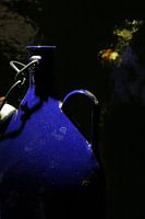 A  blue old field bottle