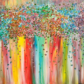 fleurs multicolores dans le vent sur Ilona Kumschliess