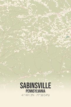 Vintage landkaart van Sabinsville (Pennsylvania), USA. van Rezona