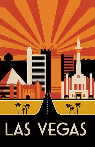 Retro Las Vegas stadsgezicht