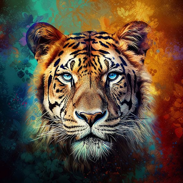 Colourful Lion Power by TheArtfulGallery