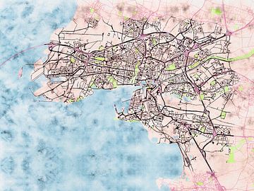 Kaart van La Rochelle in de stijl 'Soothing Spring' van Maporia