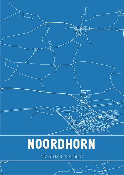 Blueprint | Map | Noordhorn (Groningen) by Prints of Place