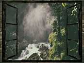 Fensterblick - Blick zum Wasserfall von Christine Nöhmeier Miniaturansicht