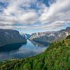 Aurland-Fjord an einem sonnigen Tag von Mickéle Godderis