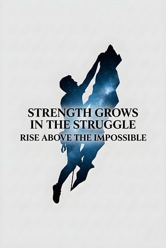 Rock Climbing Quote Strength Silhouette