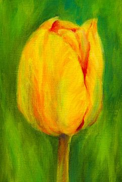 Yellow tulips triptych left by Karen Kaspar