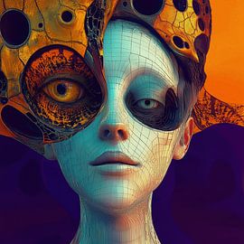 Weibliches Porträt mit Kopfbedeckung von Ton Kuijpers