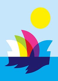 Sydney Opera Bunte Segel auf See von Art Kingdom
