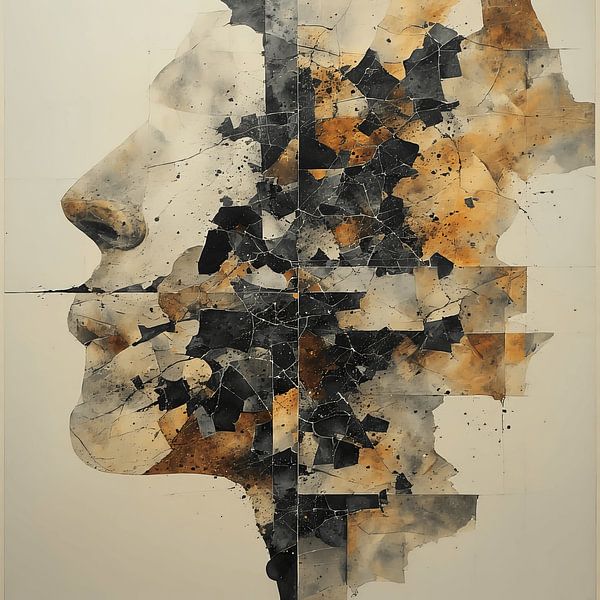 Fragmented Memories Abstract Oil Illustration by Kimita Jennaira