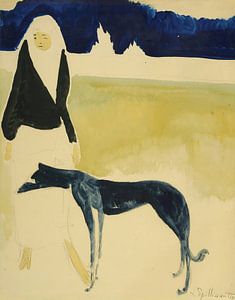 Léon Spilliaert - Frau mit Windhund (1917)