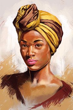 Portrait de femme avec foulard