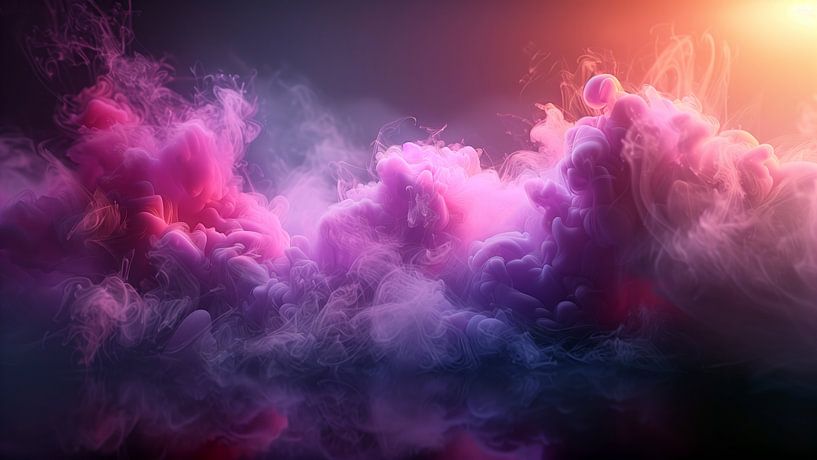 Liquid Smoke Background. Pink Magenta Purple Colour Ink Dynamic Motion Background Abstract by de-nue-pic