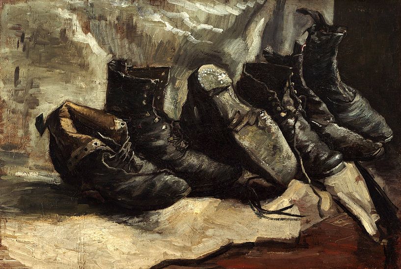 Three pairs of shoes, Vincent van Gogh - 1886 by Het Archief