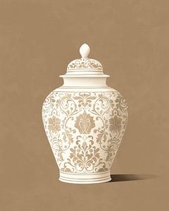 Porzellan Beige Vase Nr.1